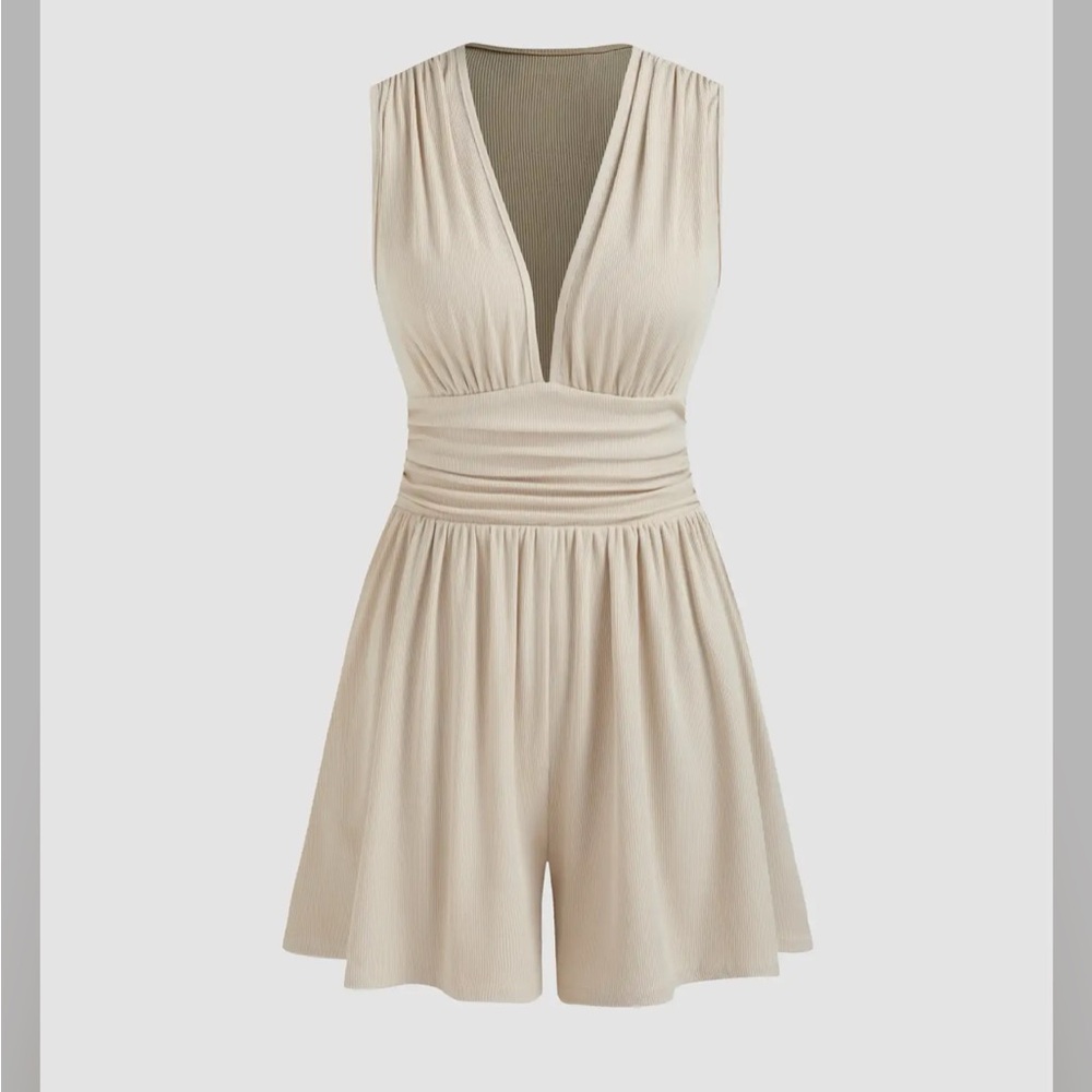 Cider Cream Sleeveless Romper